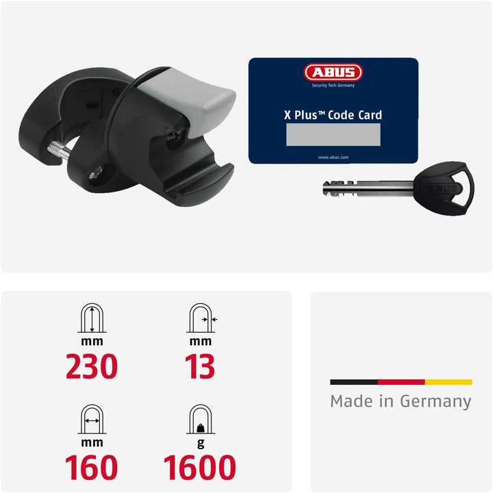 ABUS Bügelschloss Granit XPlus 540 + EaZy KF-Halterung - Fahrradschloss mit starkem Parabolbügel - A