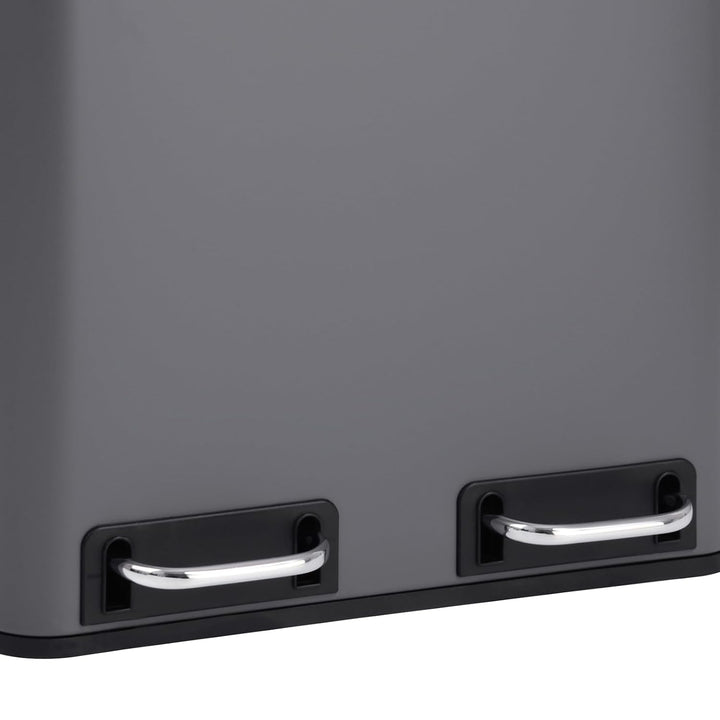 SVITA TM2X15 Treteimer 30 Liter Grau Abfalleimer Mülleimer Design Mülltrennung Papierkorb Küchen-Ord