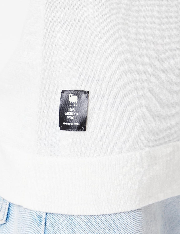 G-STAR Damen Core Round Neck Knit XL Beige (Eggnog D23683-b692-g076), XL Beige (Eggnog D23683-b692-g