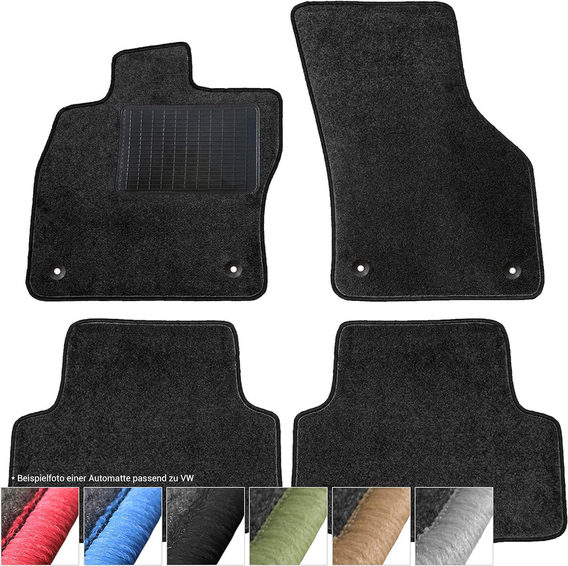 moto-MOLTICO Auto Velours Autoteppiche Schwarz Automatten passend für Audi A3 III 8V Seat Leon III V