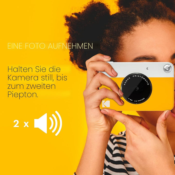Kodak Printomatic Sofortbildkamera – 75 Blatt Paket – 5MP – Zink 2x3 Fotos – Tragbar – Schwarz Kamer
