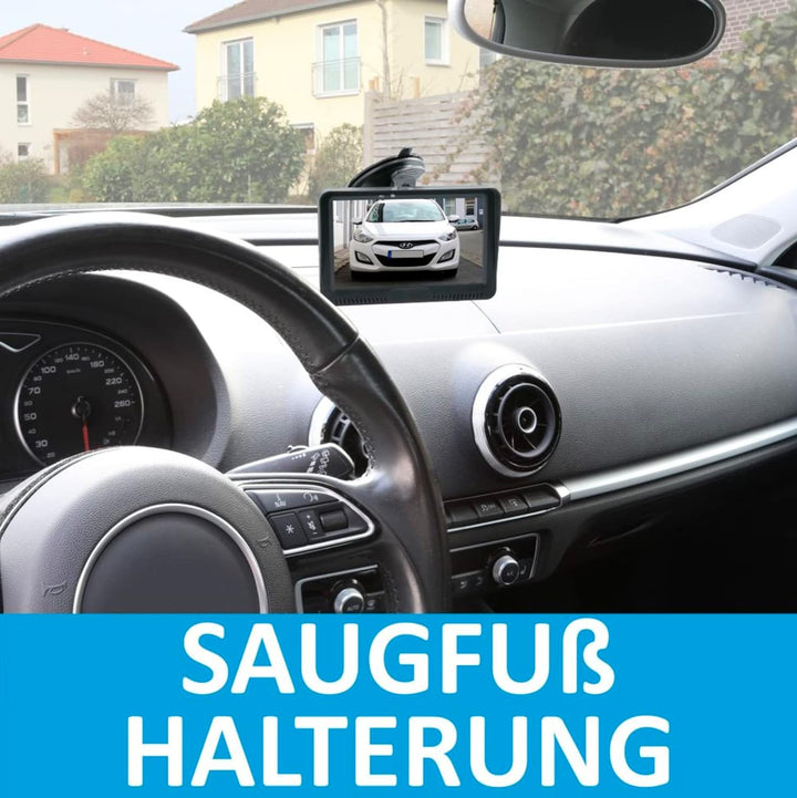 VSG24 5“ HD Set 2 Kameras Funk Rückfahrsystem Premium ONE für PKW, KFZ Set kabellos inkl. Rückfahrka