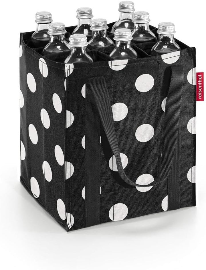 reisenthel bottlebag - 9 Fächer, einfaches Recycling der Flaschen, Tragegurte, Couleur:dots white, D