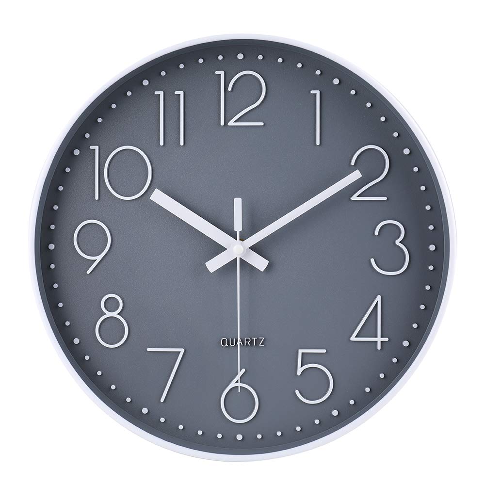 jomparis 33cm Modern Quartz Lautlos Wanduhr Schleichende Sekunde ohne Ticken Analoge Wanduhr Dekor f