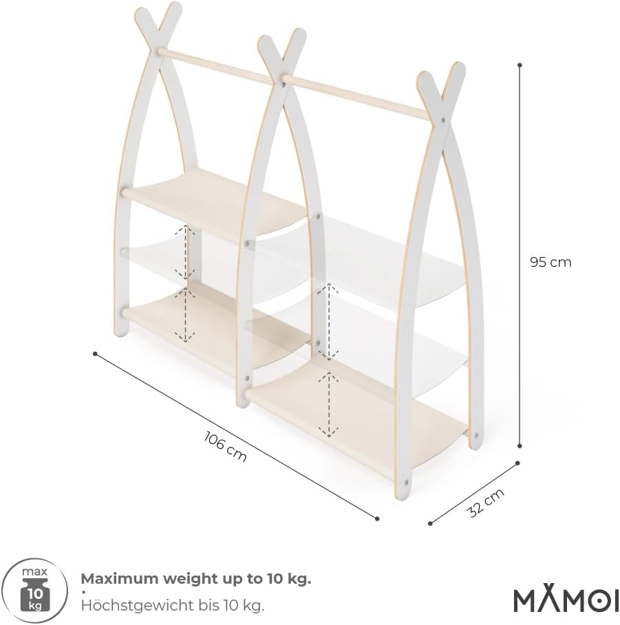 MAMOI Kleiderstange Baby Kinderzimmer, Kinderkleiderstange, Kindergarderobe | Kleiderstange Baby Kin