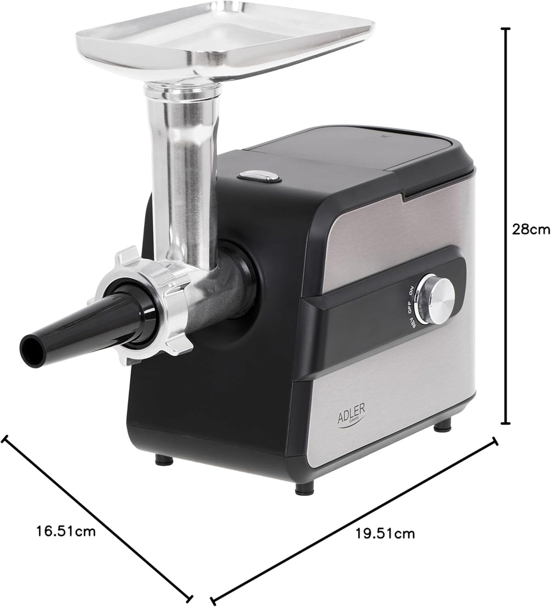 Adler AD 4813 Fleischwolf Nr. 5 mit Aufschnittmaschine, 2000 W Hackfleisch Maschine, Fleischschneide