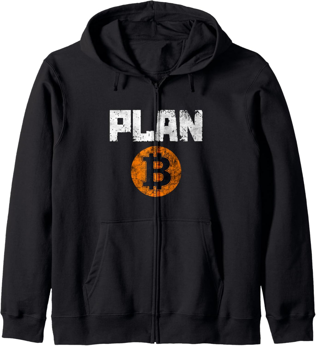 Cooles Vintage Bitcoin Outfit Cryptocurrency Plan B Grafik Kapuzenjacke