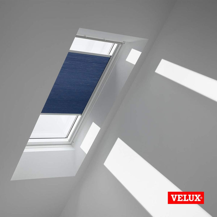 VELUX Original Wabenplissee, PK08, Nachtblau, mit Grauer Führungsschiene PK08 Nachtblau, PK08 Nachtb