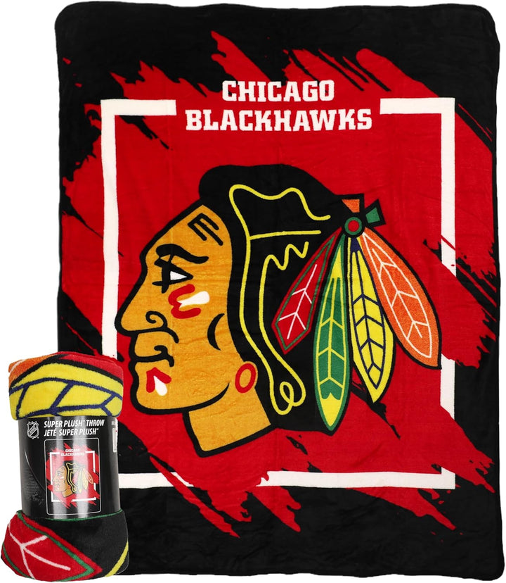 Northwest NHL Chicago Blackhawks Micro Raschel Überwurfdecke, 116,8 x 152,4 cm, dimensional Chicago