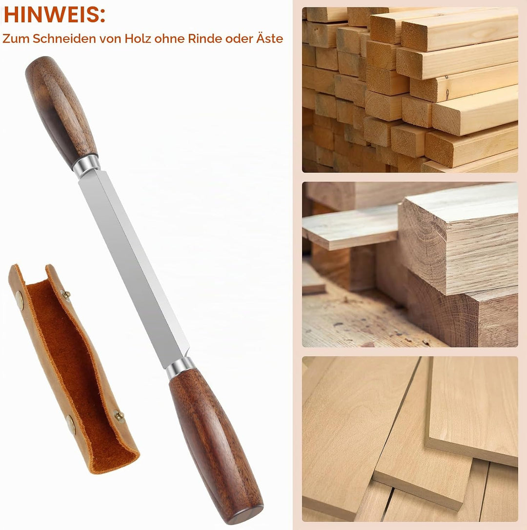 SK5 14.5cm Zugmesser mit Lederscheide gerade Rasur Holzschnitzerei Werkzeuge Holzbearbeitung Handwer