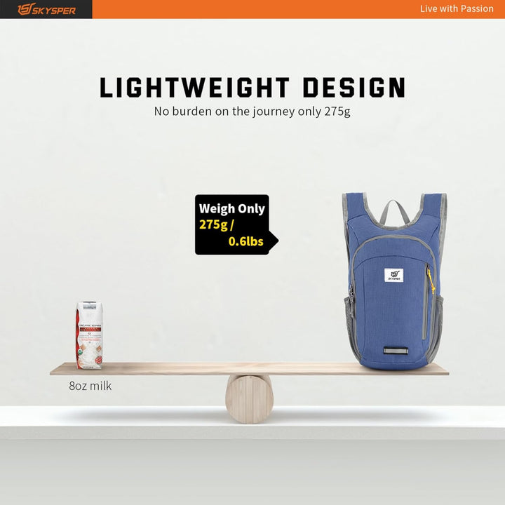 SKYSPER 10L/15L/20L Faltbarer Rucksack Ultraleicht Tagesrucksack Wasserfest Daypack Reiserucksack Wa