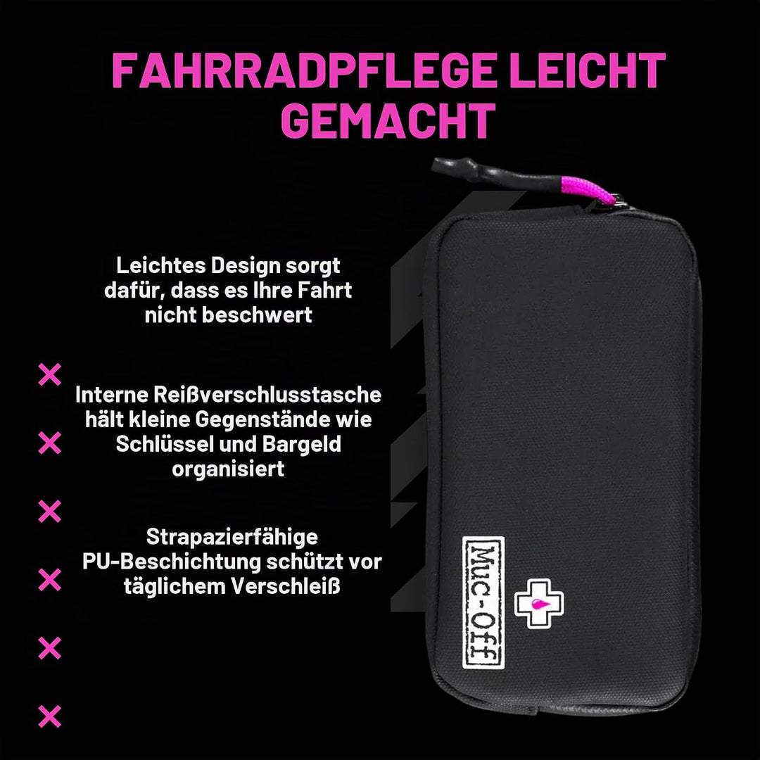 Muc-Off Essentials Wasserfeste Tasche – Robustes Schwarzes 900D Polyester - Wasserabweisende Fahrrad