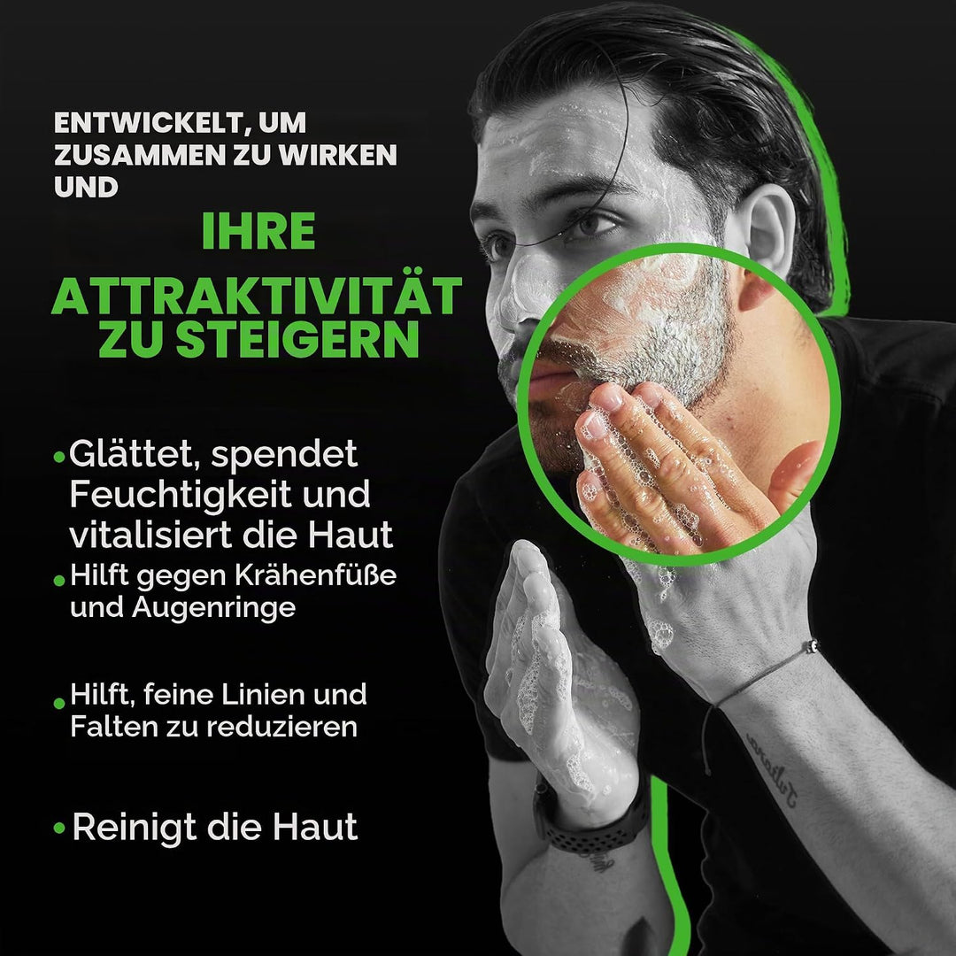 Tiege Hanley Hautpflege-Set für Herren, Verjüngungsroutine (Systemstufe 5) – Gesichtswäsche, Peeling