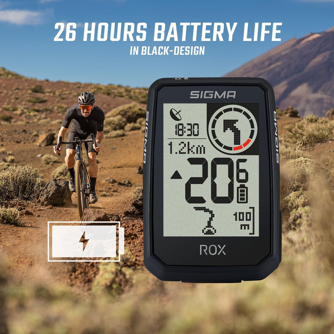 SIGMA ROX 2.0 Endurance Black | 26h Akkulaufzeit | kabelloser Fahrradcomputer | GPS und Navigation i