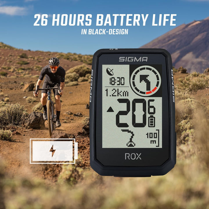 SIGMA ROX 2.0 Endurance Black | 26h Akkulaufzeit | kabelloser Fahrradcomputer | GPS und Navigation i