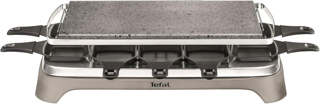 Tefal PR457B Pierrade Raclette | 1350 Watt | Grill-Platte aus Stein + 10 antihaftbeschichtete Pfännc