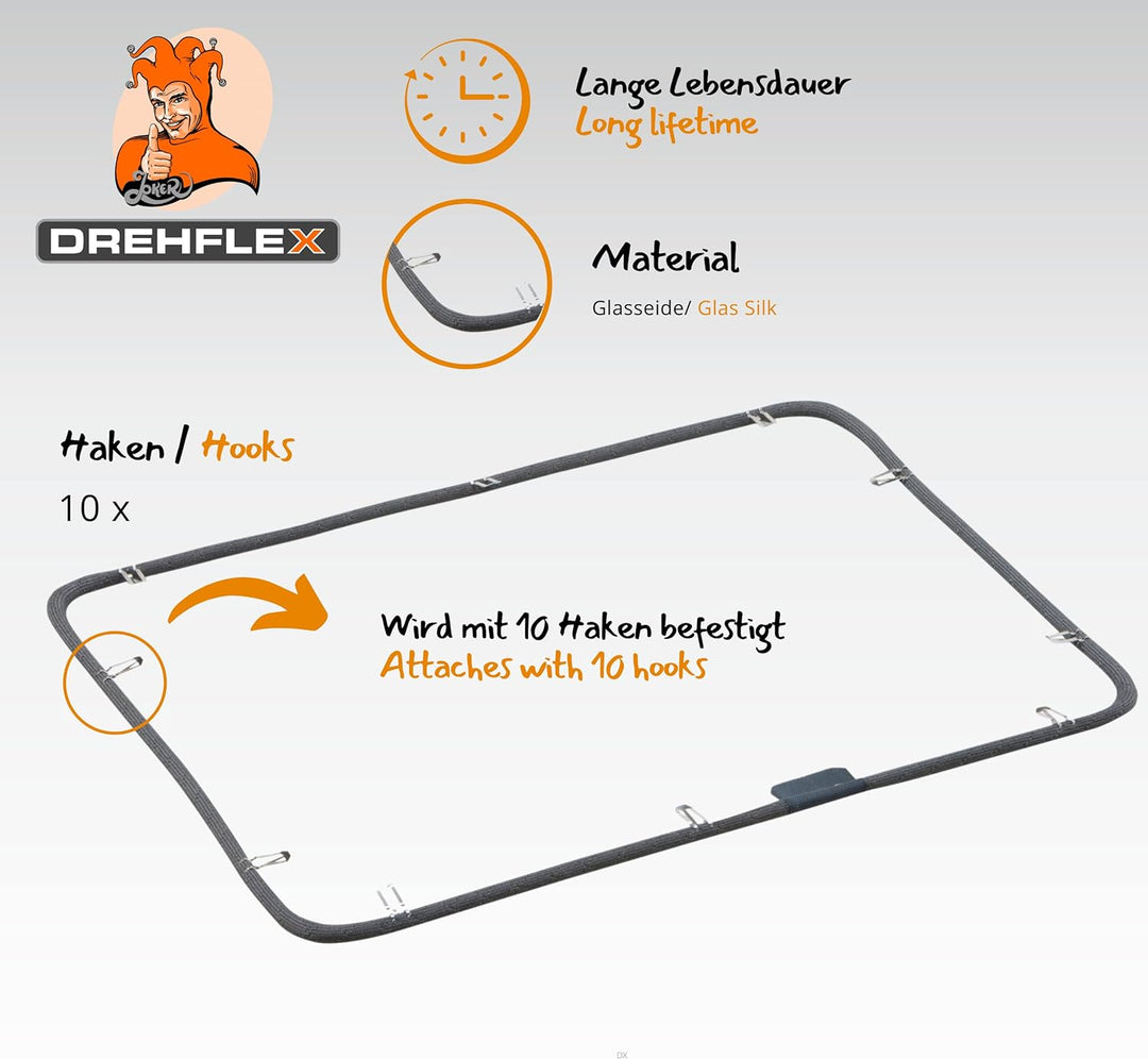 DREHFLEX - BOD14 - für Teile-Nr. 491638/00491638 Dichtung/Backofendichtung/Gummi passend für diverse