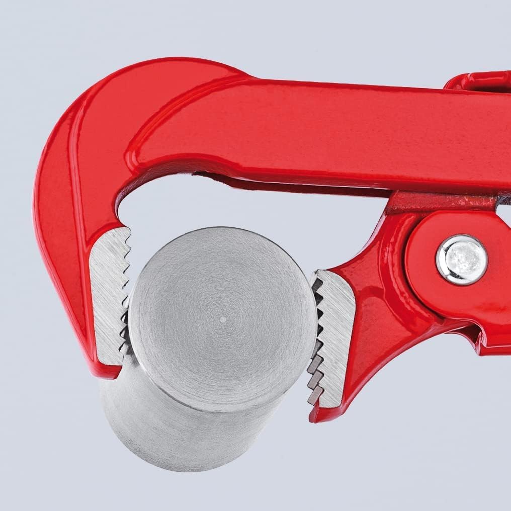 KNIPEX Rohrzange, 90 Grad abgewinkeltes Maul, Chrom-Vanadium, rot pulverbeschichtet, 420 mm, 83 10 0
