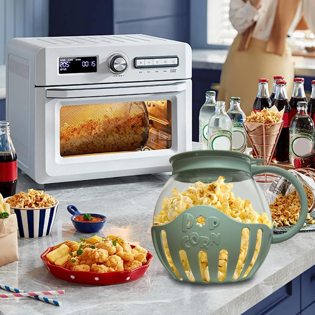 Generisch Mikrowelle Popcorn Popper, 2,25 QT, Multifunktional, Glas mit Deckel, Popcorn Maschine für