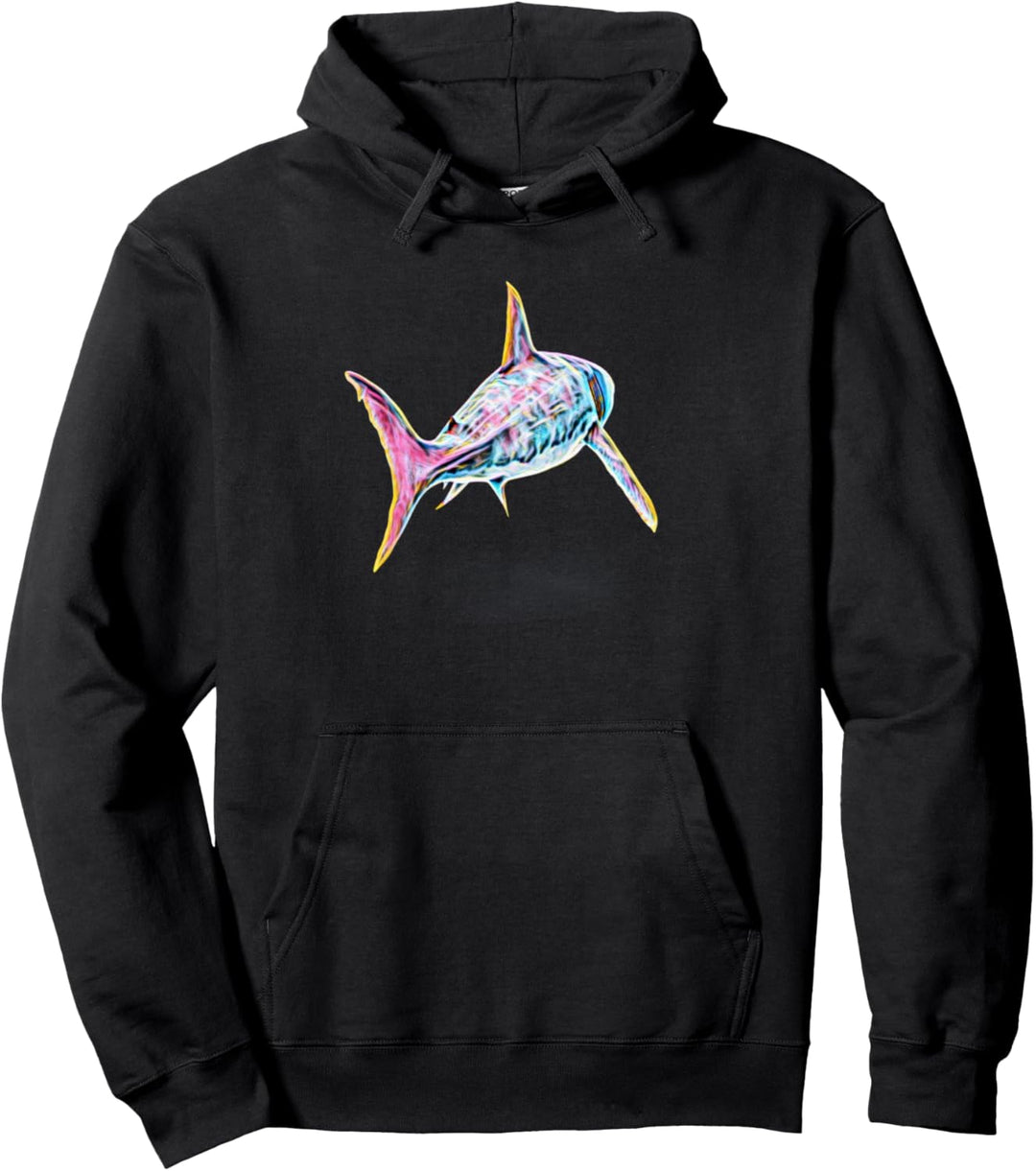 Weisser Hai Motiv Haie Pullover Hoodie