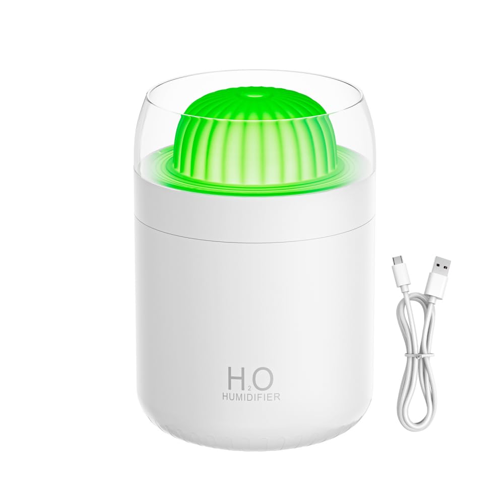 Luftbefeuchter 500 ml, 2-in-1 Kleiner Raumbefeuchter, 23dB Abschaltender Automatisch USB-Humidifier