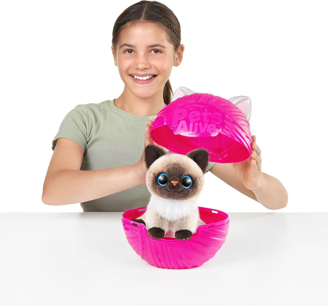 Pets Alive Smitten Kittens Surprise, Ginger, Nurture Play, Kuscheltier zum Auspacken, Interaktiv, 10