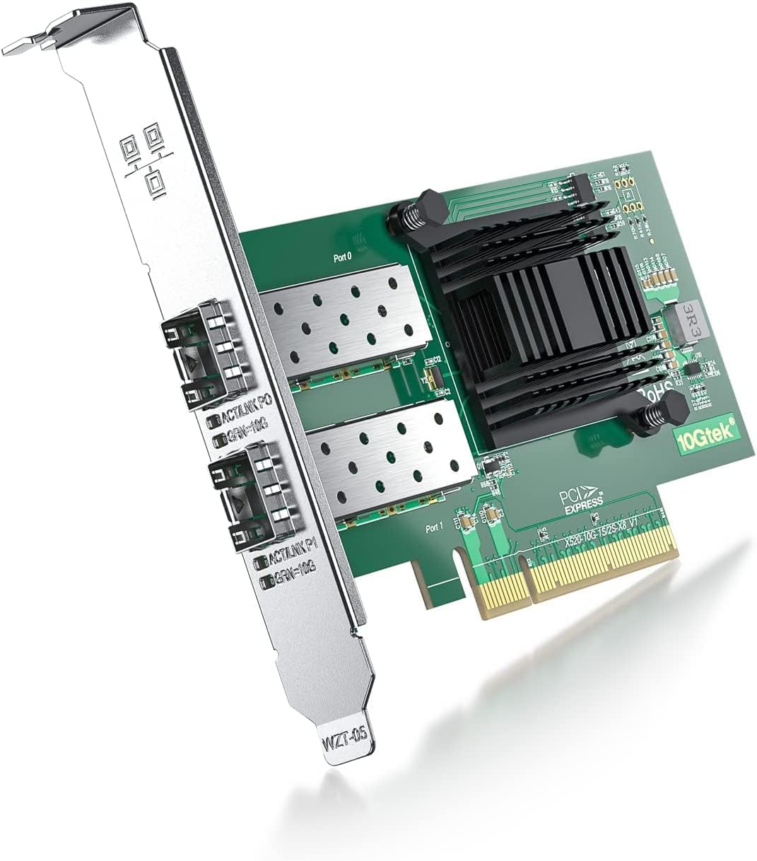 10Gb PCI-E Network Card X520-10G-2S Compatible for Intel X520-DA2, Dual SFP+ Ports, 10G PCI Express