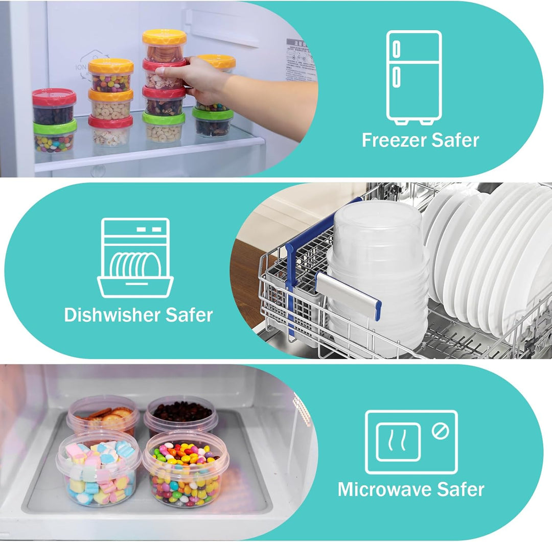 VINATO 18Pcs Frischhaltedosen Mit Deckel, 200ml Kleine Dosen Mit Deckel Plastik, Wiederverwendbare L