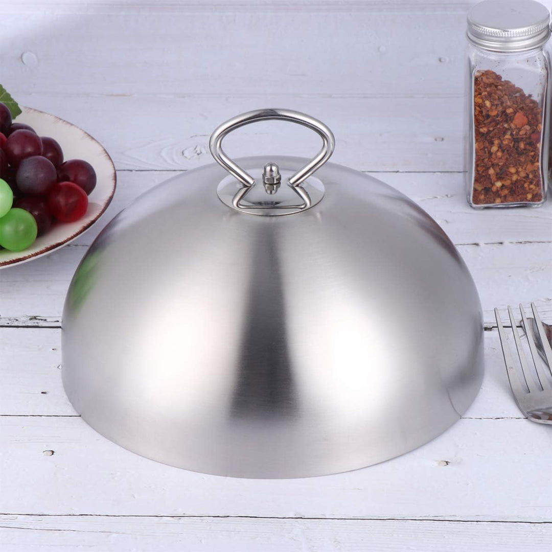Hemoton Edelstahl Abdeckhaube 11.02In Teppanyaki Grillglocke Steakdeckel Anti-ÖL-Spritzschutz Servie