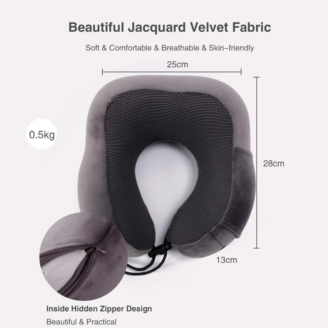 FANDARE Nackenkissen Reisekissen aus Memory-Schaum Neck Pillow Damen Herren Nackenhörnchen Nackenstü