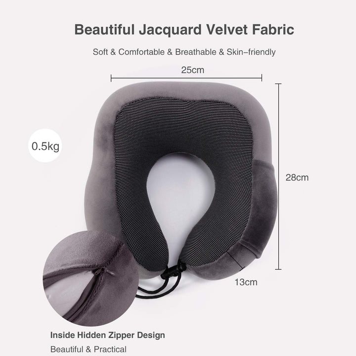 FANDARE Nackenkissen Reisekissen aus Memory-Schaum Neck Pillow Damen Herren Nackenhörnchen Nackenstü