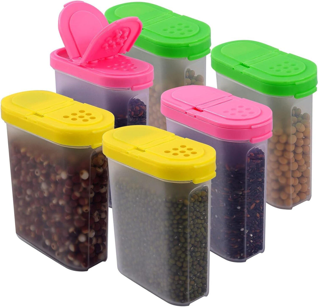 6 Stück Vorratsdosen Set, 250ml Gewürzboxen Aufbewahrung, Schüttdosen Transparent mit Deckel, Kunsts