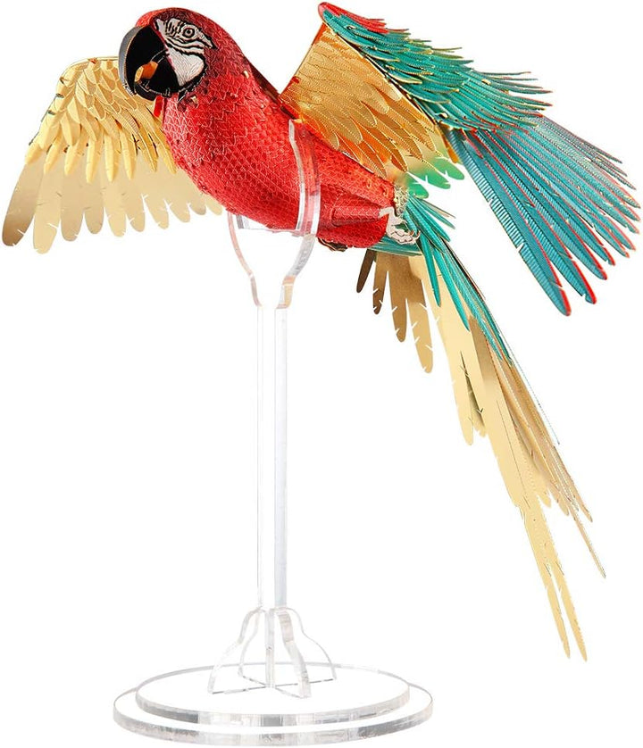 Piececool 3D Puzzle Metall, Papagei für Modellbausatz Erwachsene, 3D-Puzzles zu Bauen, BAU, Bastel-K