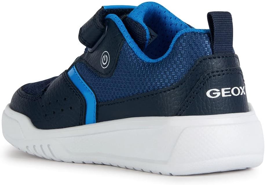 Geox Jungen J Illuminus Boy Sneaker 28 EU Schmal Navy Lt Blue, 28 EU Schmal Navy Lt Blue