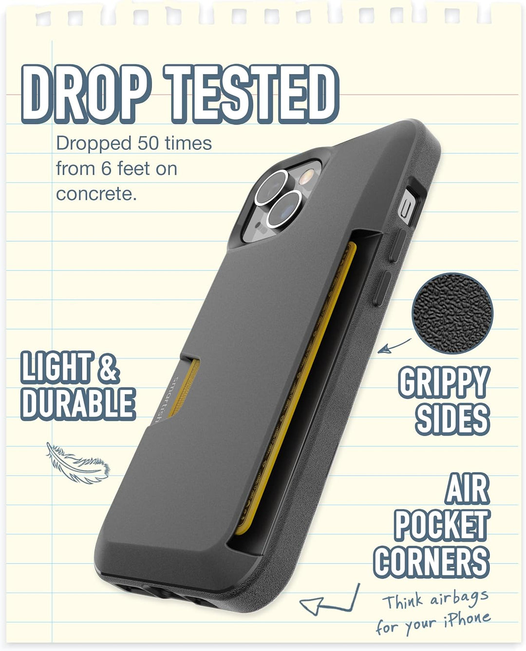 smartish® Schutzhülle für iPhone 14 – Wallet Slayer Vol. 1 [Slim + Protective] Kreditkartenetui – Fa