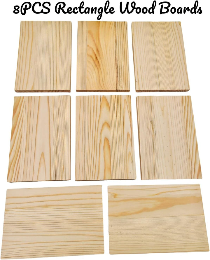 Rechteckige Holzbretter, unlackierte Holzblöcke zum Basteln, 15 x 10 x 1 cm, blanko, zum Schnitzen,