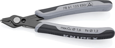 Knipex Electronic Super Knips® ESD brüniert, mit Mehrkomponenten-Hüllen 125 mm 78 61 125 ESD