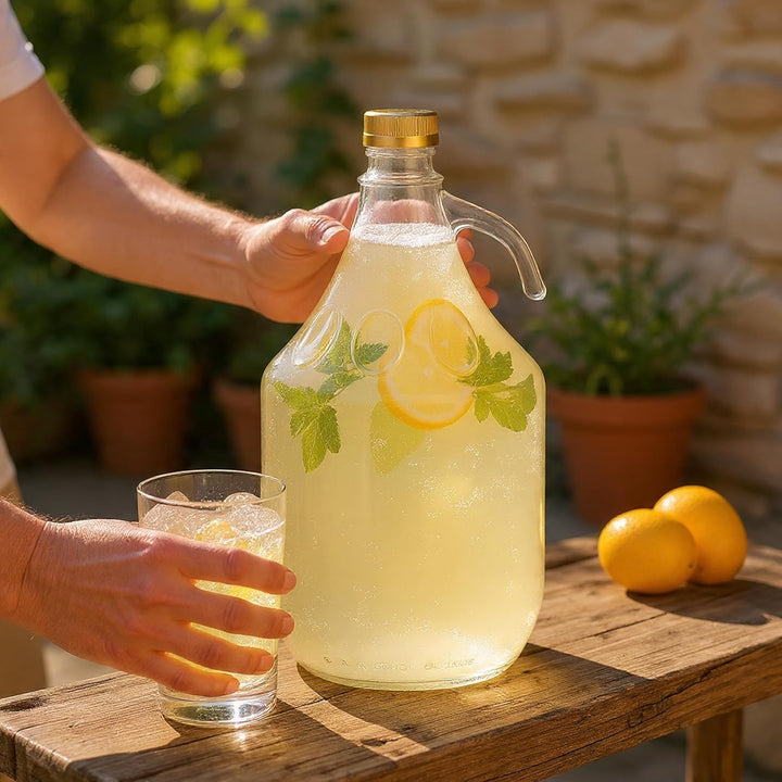 lilawelt24 6 STÜCK 5L Gärballon mit SCHRAUBVERSCHLUSS Flasche Glasballon Weinballon Glasflasche