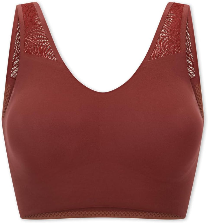 Schiesser Damen Nahtloses Bustier mit herausnehmbaren Pads - Invisible Soft 36 Burgund_183100, 36 Bu
