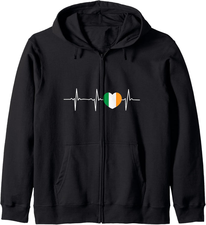 Irland Herzschlag Herz – Irland Herzschlag Kapuzenjacke