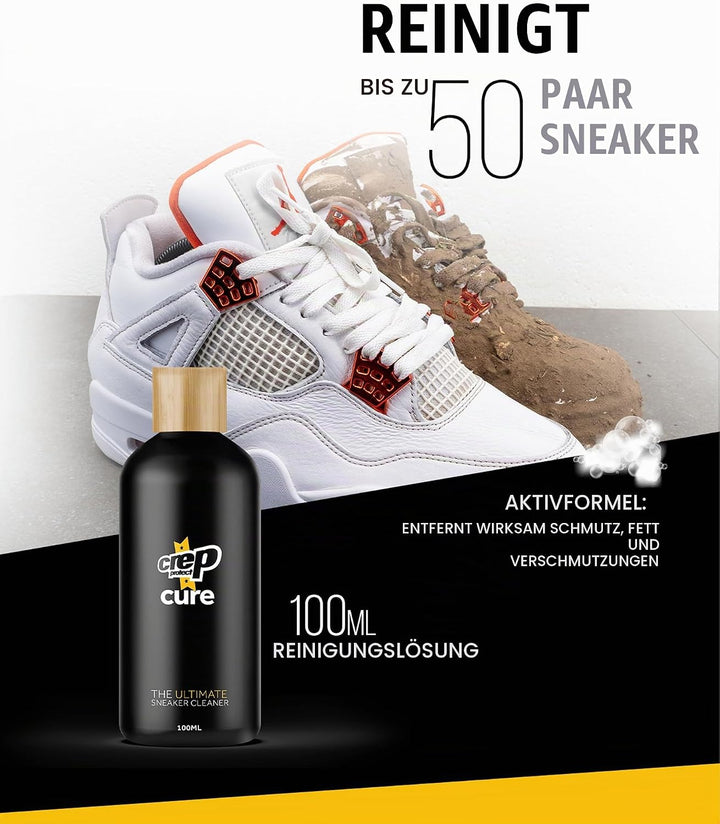 Crep Protect Shoe Cleaner - Sneaker Cleaning Kit With Solution, Shoe Brush &amp; Microfiber Cloth for Sn