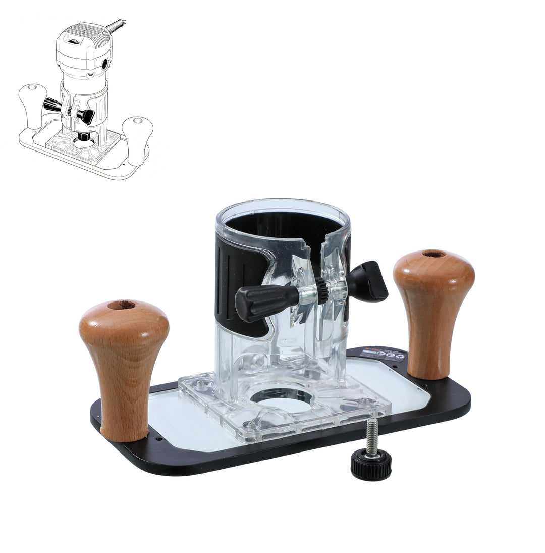 KATSU Tools Trimmer-Grundplatte, Aluminiumlegierung, Holzbearbeitung, Kunststoff-Tauchbasis mit Gumm