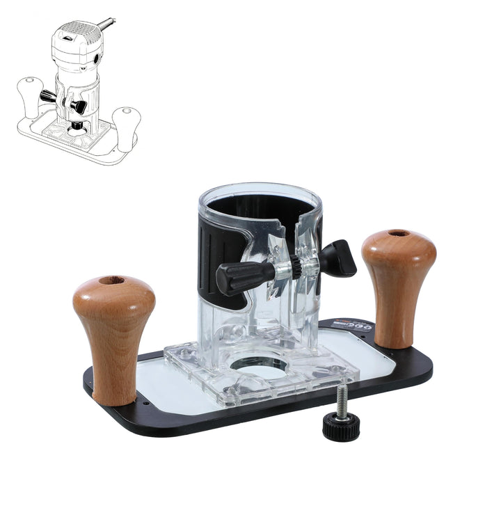 KATSU Tools Trimmer-Grundplatte, Aluminiumlegierung, Holzbearbeitung, Kunststoff-Tauchbasis mit Gumm