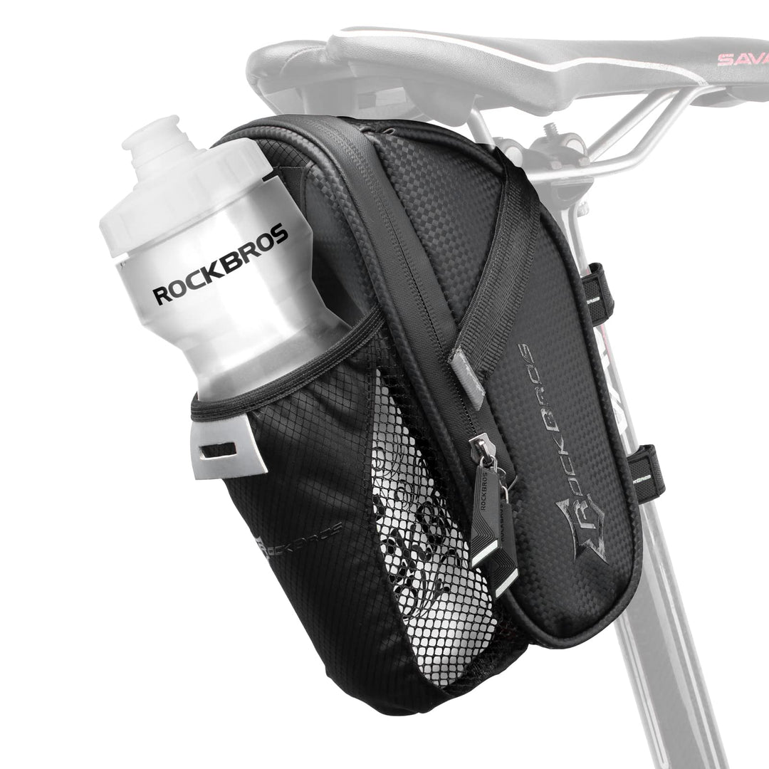 ROCKBROS Fahrrad Satteltasche Fahrradsitztasche mit Flaschenhalter für MTB Rennrad Wasserdicht Kratz