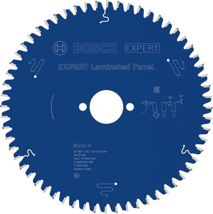 Bosch Professional 1x Kreissägeblatt Expert for Laminated Panel (Laminat, Sägeblatt Ø 190 x 30 x 2,6