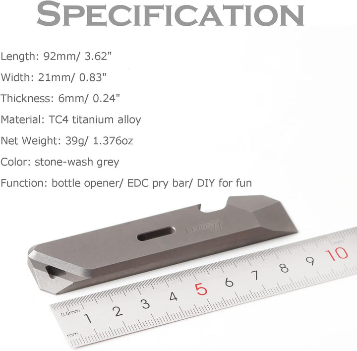 Hamans Titan EDC Hebelstange mit Flaschenöffner-Funktion, tragbares Multifunktionswerkzeug