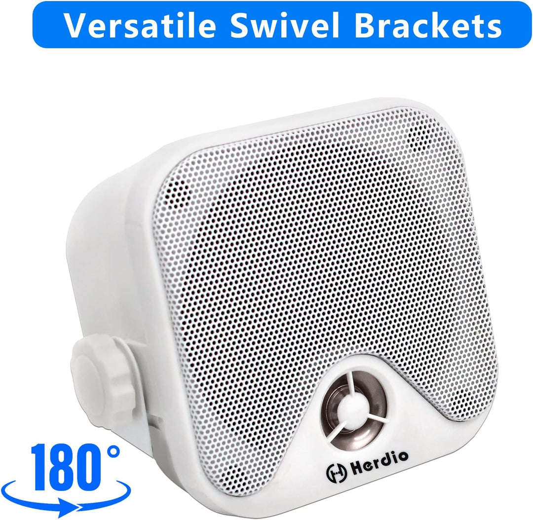 Herdio 100W 10,2 cm kompakter Wasserdichter Marine Stereo Box Lautsprecher für Boot ATV UTV Powerspo