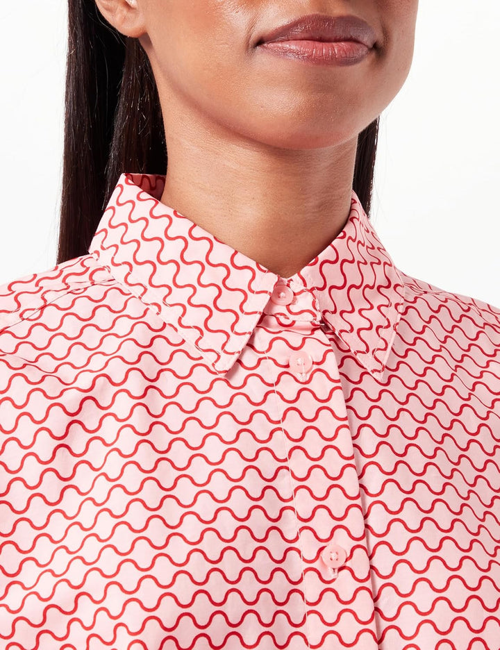 United Colors of Benetton Damen 5rdldq04x Hemd, Dunkelblau mit Grünen Streifen 67 V, XXS S Rosa mit