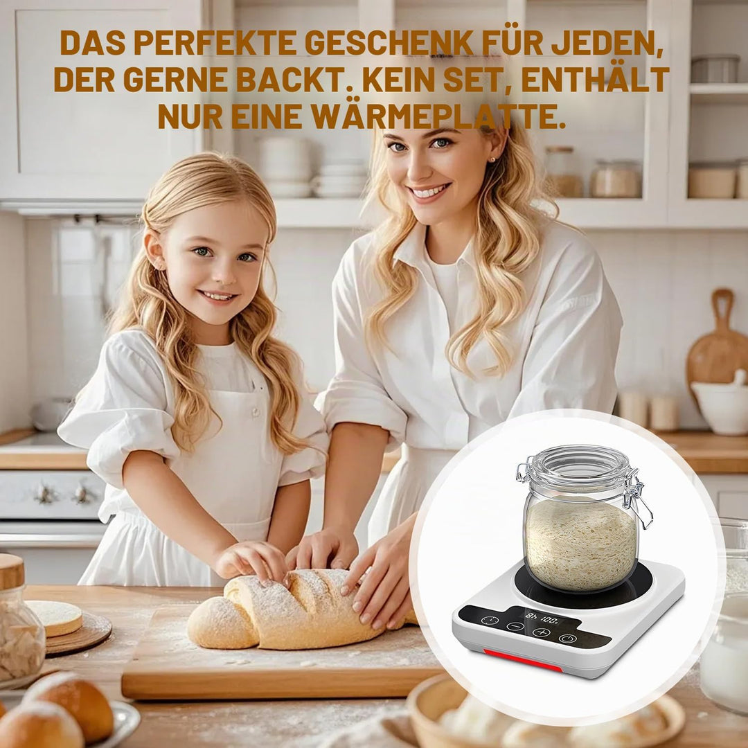 Sauerteigstarterwärmer mit Präzisions-Thermostat (21-38°C) & 12h Timer - Automatische Ein-/Ausschalt