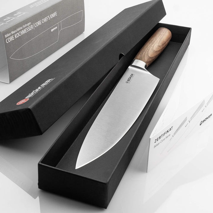 BÖKER SOLINGEN® Core Küchenmesser - Profi Chef-Messer mit extrem scharfer, geschmiedeter Klinge in G